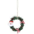 thumbnail image 2 of Zawou Christmas Mini Wreath with Artificial Pines, Snowman and Elk Decoration, Small Hanging Pendant for Holiday Ornaments, Green Seasonal Accent 13cm, 2 of 6