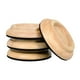 thumbnail image 1 of Juego de 4 ruedas de madera para patas de piano, protección para el suelo de pianos verticales. Color madera, 1 of 9