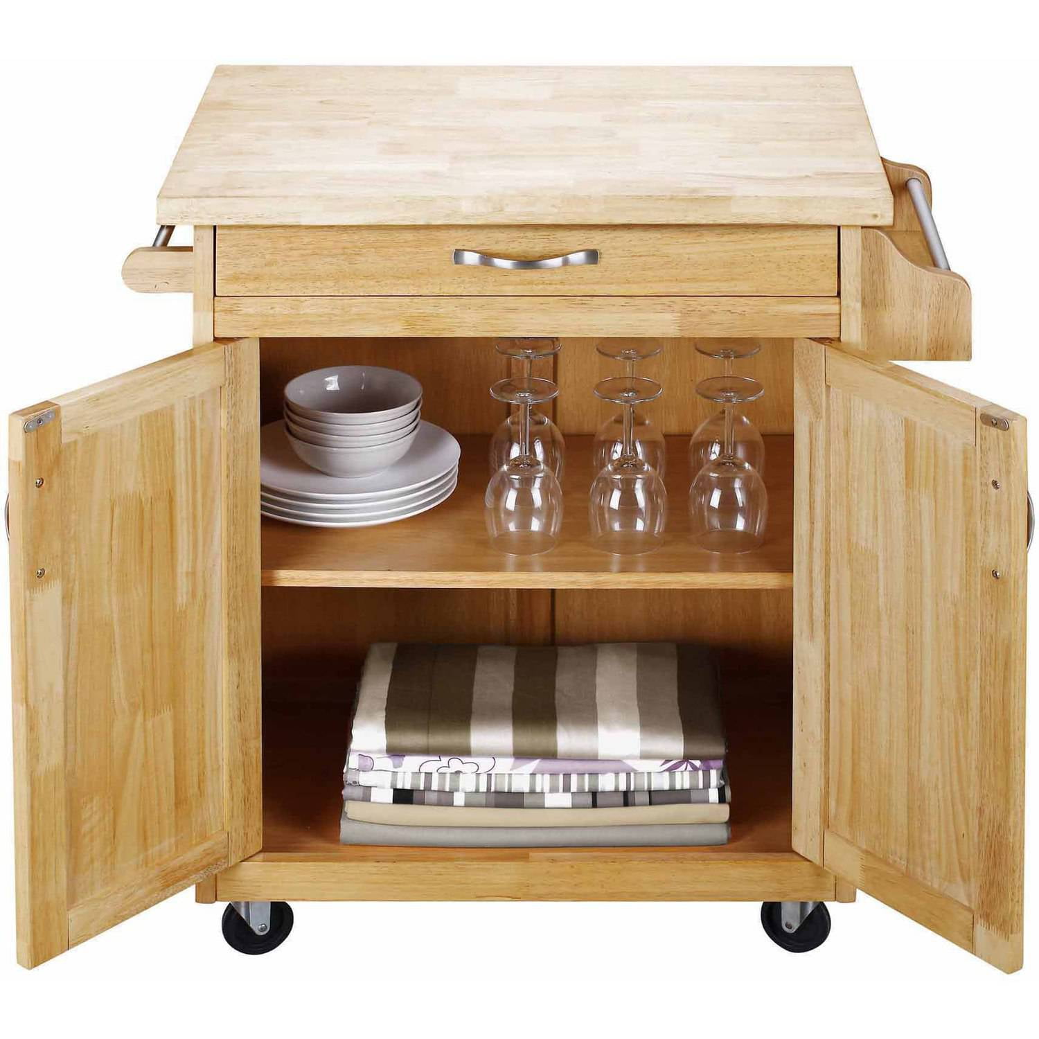 Mainstays Kitchen Island Cart With Drawer And Storage Shelves