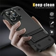 thumbnail image 4 of ELEHOLD for iPhone 12 Pro / 12 6.1", Rugged Shockproof Hard PC Case,With Built-in Foldable Invisible Kickstand Heavy Duty Case Cover, black, 4 of 7