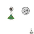 thumbnail image 3 of Delight Jewelry Silver-tone Green Resin Christmas Tree with Crystals - Two-tone Daisy Flower Post Earrings, 3 of 4