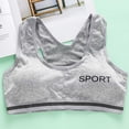 thumbnail image 2 of Sports Bras Kids Crop Top Bra Seamless Training Teen Bra Camisole Style Lightweight Seamless Underwear Girls Grey, 2 of 5