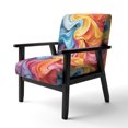 thumbnail image 3 of Designart "Chromatic Delirium Opt Art wall Art V" Chaise d'Appoint Rembourrée Moderne Multicolore - Fauteuil Moderne pour Salon, 3 of 7