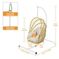 thumbnail image 6 of DWVO Indoor Outdoor Swing Egg Chair with Stand, Patio Wicker Hanging Egg Basket Chair with Soft Cushion UV Resistant 385LBS Capacity for Patio Backyard, Beige, 6 of 8