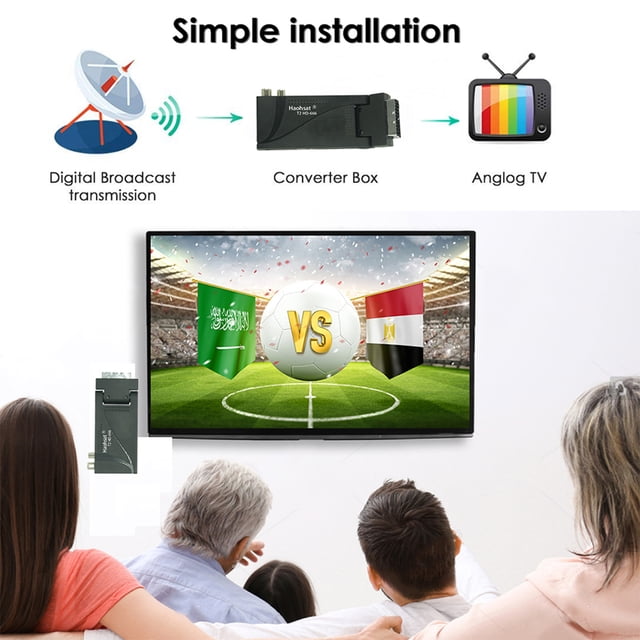 ScartSintonizador de receptor de TV Digital HD decodificador de DDRIII de Likrtyny 512M pantalla LED de 4 dígitos con control remoto infrarrojo para TV