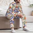 thumbnail image 5 of Mens Pajamas Set, Painted Purple Funny Snake Flower Button Down Long Sleeve Loungewear Sleepwear Pjs sets for Men, 5 of 5