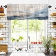 thumbnail image 3 of Abstract Modern Art Valances for Windows Watercolor Blue Graffiti Art Rod Pocket Curtain Valance Window Treatment Short Curtains for Kitchen Living Room, 54"x18", 3 of 5