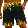 thumbnail image 3 of AXXD Mens Shorts Cargo Summer Flame Printing Special Print Beach Casual Trouser Shorts New Arrival, 3 of 10