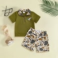 thumbnail image 2 of mgoYE Baby Boy Clothes 12-18 Months Toddler Baby Boy Summer Clothes Retro Camo Hunting Shirts Polo T-Shirt + Camouflage Shorts Set 6 12 18 24 Months(Green,2-3 Years), 2 of 6