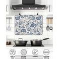 thumbnail image 5 of Farmhouse Navy Blue Floral Stove Top Covers for Electric Stove, 28'x20'' Linen Boho Paisley Flower Rustic Glass Ceramic Stove Cover Foldable Rubber Mat Heat Resistant Cooktop Protector for Kitchen, 5 of 8