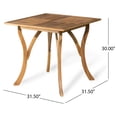 thumbnail image 4 of GDF Studio Manhattan 5-Piece 4-Seater Acacia Wood Dining Set, Teak Finish, 4 of 6
