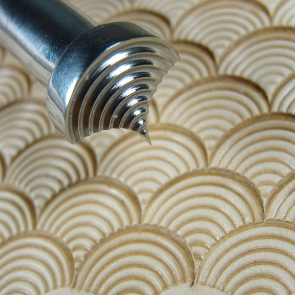 Stainless Steel Barry King - #4 Burst Arches Shell Geo Stamp (Leather Tool)