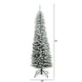 thumbnail image 6 of Nearly Natural 6ft. Flocked Pencil Artificial Christmas Tree with 438 Bendable Branches, 6 of 6
