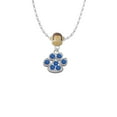 thumbnail image 2 of Delight Jewelry Silvertone Large Paw with Blue Crystals Mia Monkey Charm Necklace, 2 of 4