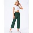 thumbnail image 2 of DARING DIVA Women's Wide Leg High Waist Ribbed Knit Loungewear XS Dark Green, 2 of 6