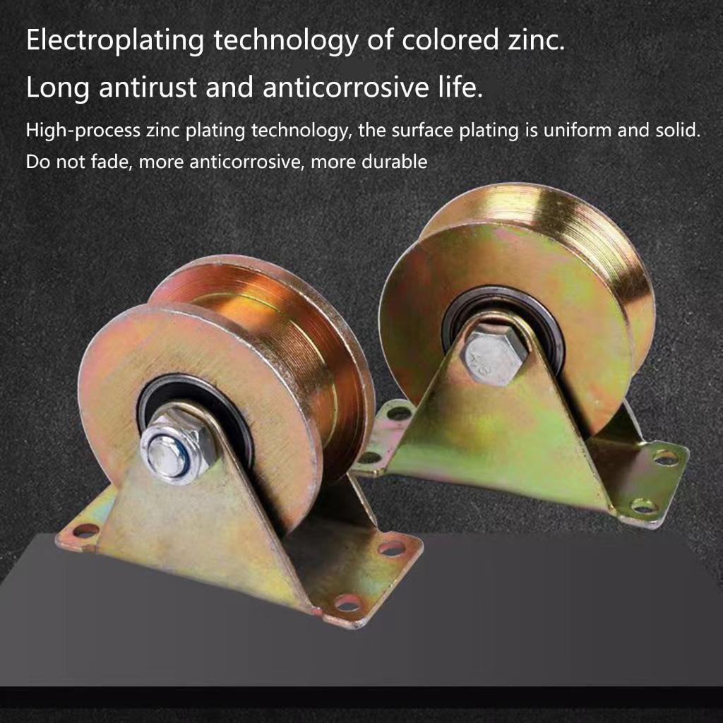 CEORPER 1.2in V Groove Wheel Pulley Sliding Gate Wheel Heavy Duty Caster Rigid Track Roller Rolling Gate Wheels Electroplated
