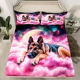 thumbnail image 2 of Hunting Dog Bedding Set Queen Size,Wolf Dog Bed Sheets 4Pcs Teens Men Room Decor,3D Pet Animals Fitted Sheet Dreamy Sweet Pink Cloud Top Flat Sheet,2 Pillowcases, 2 of 6