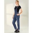 thumbnail image 4 of INSPIRE CHIC Peto De Mezclilla Ajustable Elástico Informal Para Mujer, Mono Largo, Pantalones Vaqueros, Monos Azul XL, 4 of 6