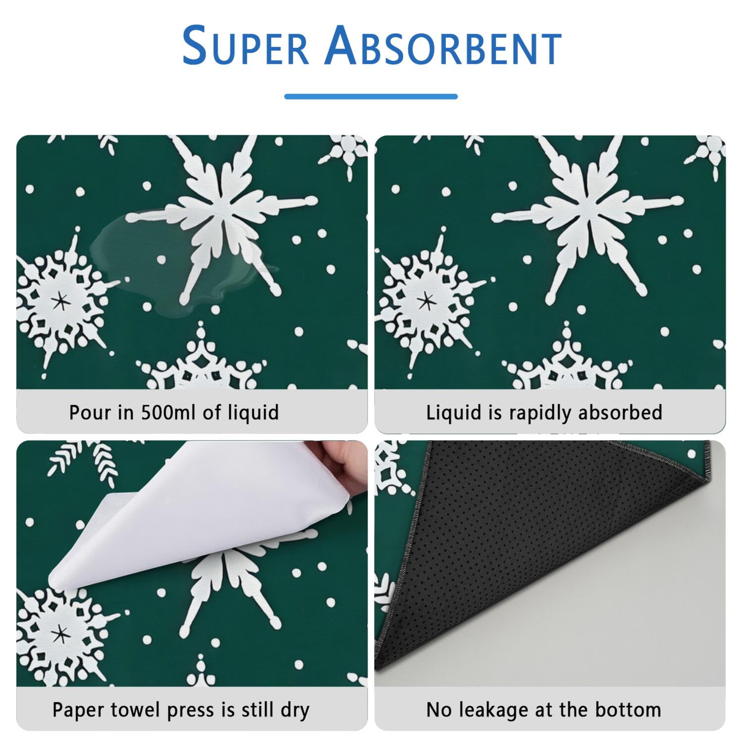 Christmas Themed Reusable Dog Pee Pads 72x72, Washable Puppy Training Mats with Enhanced Absorption for Multiple Giant Breed Dogs