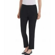 Hilary Radley Ladies' Tummy Control Pull-On Pant with Pockets, Black/Off  White S