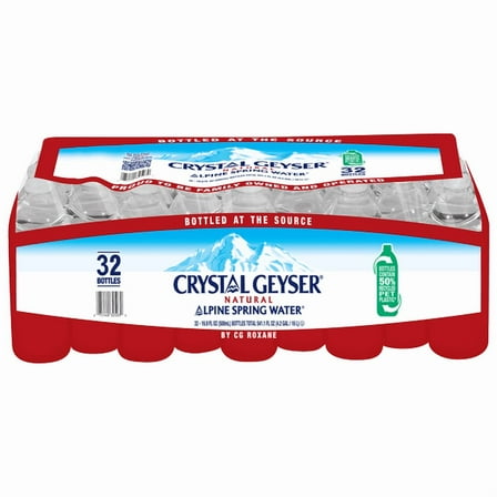 Crystal Geyser Alpine Spring Water, Natural, 16.9 fl oz Bottles, 32 Pack