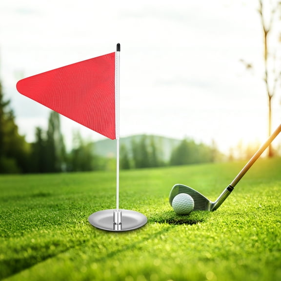 2 Sets Golf Flagpoles with Targeting Flags, Portable Putting for Golf Practice, Golf Accessories