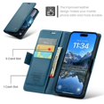 thumbnail image 2 of CaseMe Leather For iPhone 18 Pro Wallet Case with RFID Blocking, Card Holder Magnetic Clasp Kickstand Folio Case,Blue,For iPhone 18 Pro, 2 of 12