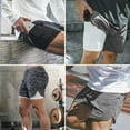 thumbnail image 5 of Liwarace Men's Sports Liner Shorts GYM Training Bodybuilding Summer Workout Fitness Pants, 5 of 16