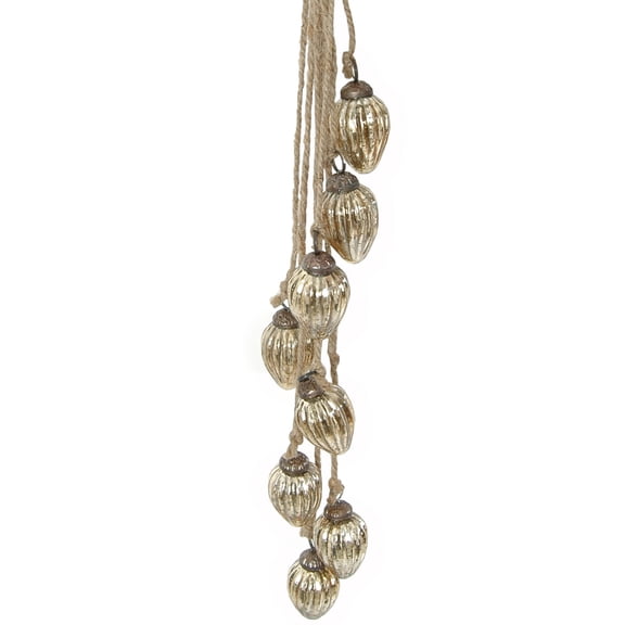 Mercury Glass Ornaments, Cluster Mini Glass Ornaments, Gold