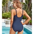 thumbnail image 4 of YNIQUE Women's One Piece Swimsuit Ruched Tummy Control Square Neck Bathing Suits, 4 of 8