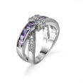 thumbnail image 5 of Womens Cross Ring Zircon Inlaid Copper Jewelry Electroplated White Gold Plated Fashion Statement Gift For Her, 5 of 10