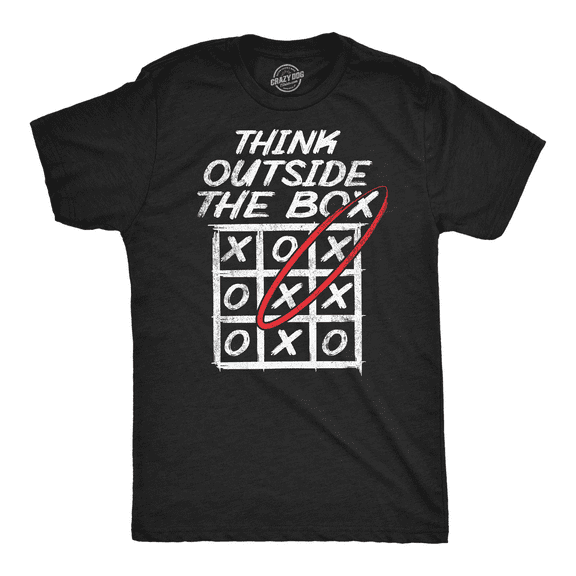 Mens Funny T Shirts Think Outside The Box Sarcastic Graphic Tee for Men Graphic Tees