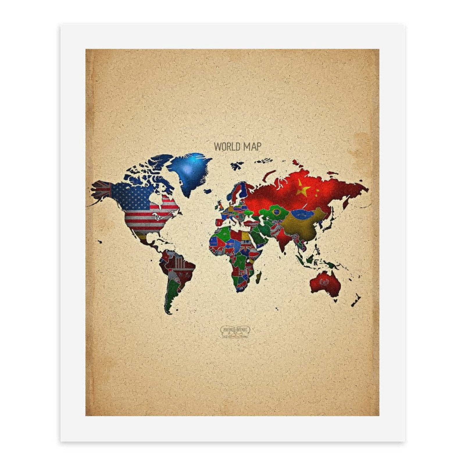 Paint By Numbers Kit for Adults Beginner - DIY World Map Flags Global Artwork Canvas Painting Kits for Adults, Frameless Paint By Number for Adults for Home Wall Decor 16x20 Inch