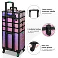 thumbnail image 3 of Byootique Makeup Train Case Kit with Cube Case Cosmetic Organizer Mermaid Pink, 3 of 9
