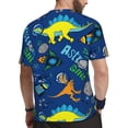 thumbnail image 2 of Wukai Dinosaur In Space Print Men's Short-Sleeved Mesh T-Shirt,Quick-Dry Short Sleeve Workout T-Shirt-X-Small, 2 of 8