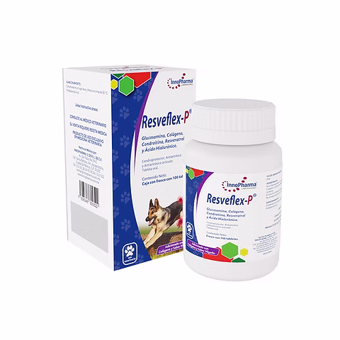 thumbnail image 1 of Innopharma Resveflex-P 100 tabs, Condroprotector articular para perros y gatos, 1 of 5