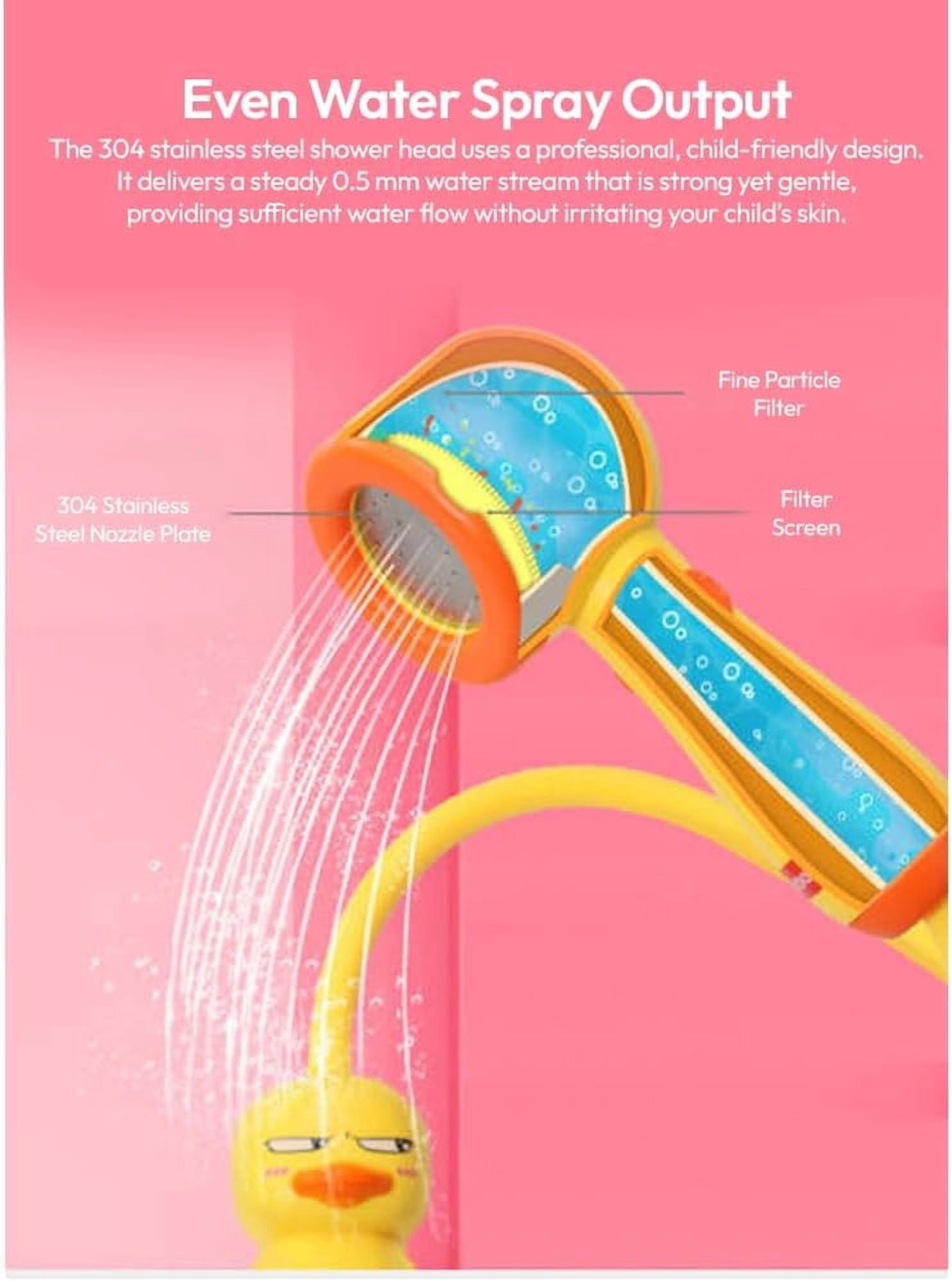 HYPERLIVING Duck Shower Set, Baby Bath Toy with Detachable Shower Head, Motorised Water Pump & 3 Floating Duck Toys, Safe Gentle Spray for Infants & Toddlers, Fun Hair Rinse Bath Play Companion