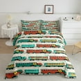 thumbnail image 2 of Erosebridal Cartoon Train Bedding Sets Full with Comforter, Colorful Steam Engine Duvet Insert, Transportation Theme Room Decor, Reversible 3-Piece, 2 of 8