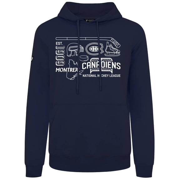 Men's Levelwear  Navy Montreal Canadiens Podium Campaign Pullover Hoodie