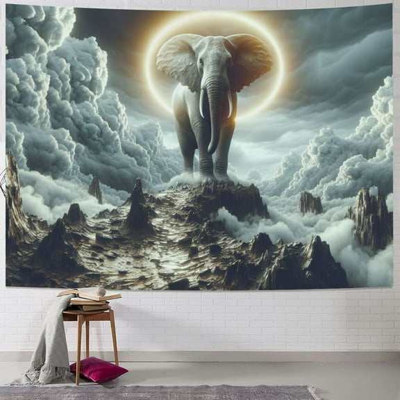 Autua Majestic Elephant Tapestry Wall Hanging Unique Style Graphic Tapestries Home Wall Decor Art for Living Room Bedroom Apartment Farmhouse Dorm 40x30inch