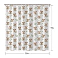 thumbnail image 5 of White Highland Cow Leaf Pattern Shower Curtain 72"x72" ,Bathroom Decorative Shower Curtains Set with 12 Hooks,Modern Waterproof Washable Shower Curtain, 5 of 6