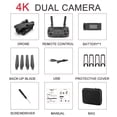 thumbnail image 3 of 2X E88 WIFI FPV Dron con Gran Angular 4K HD CáMara Dual Plegable RetencióN de Altitud RC Quadcopter Drones Profesionales, 3 of 10
