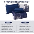 thumbnail image 6 of Ombre Blue Comforter Set King Size Gradient Navy Blue White Boho Bedding Set for Teen Men Women 7 Pieces Bed in A Bag Bohemian Bed Set with Comforter, Sheets, Pillowcases & Shams, 6 of 6