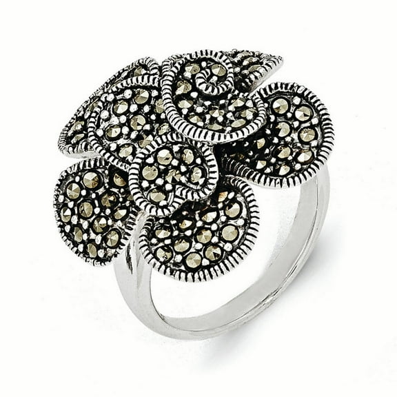 Sterling Silver Marcasite Flower Ring