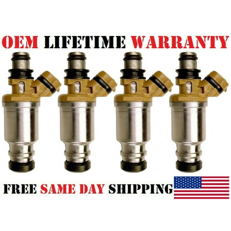 4x OEM Denso #23250-16150 Fuel Injectors for 1993-1997 Toyota Corolla Geo Prizm 1.6/Refurbished/