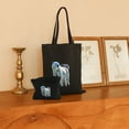 thumbnail image 2 of RUIYC 2 Pcs Canvas Tote Bags Cute Aesthetic Tote Bags with Zipper 3 Moon Polar Bears Funny Fur Marine Mammals Bear Art Humor Carrying Black, 2 of 8