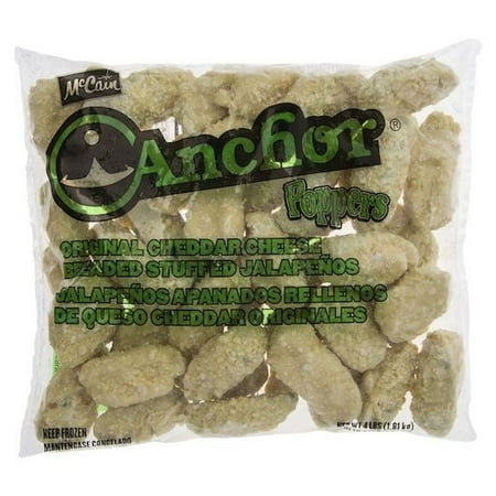Anchor Poppers Breaded Original Cheddar Cheese Stuffed Jalapenos 4 Pound — 4 per Case.