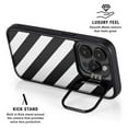 thumbnail image 2 of Skinit Black and White Geometric Stripes iPhone 15 Pro Kickstand Case, 2 of 4