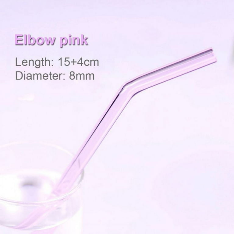 Reusable Glass Straws, 5Pcs 8mm Bent Glass Drinking Straws, Non-Toxic, BPA  Free Glass Straws for Beverages, Shakes, Milk Tea, Juices, Pink 