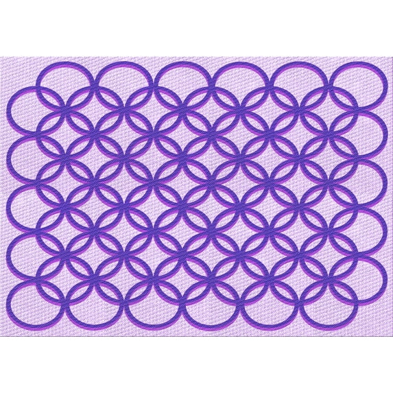Ahgly Company Machine Washable Indoor Rectangle Transitional Blossom Pink Area Rugs, 7' x 10'